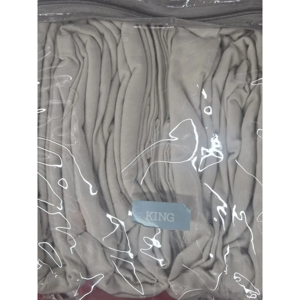 MARTHA STEWART $140 100% Cotton Flannel Sheet Set King Gray NEW